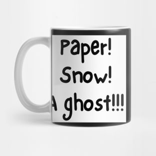 Paper, Snow, A Ghost! Mug